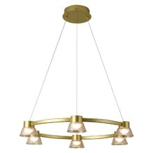 Rocket Iron & Glass Tri-Colour LED 6 Light Pendant